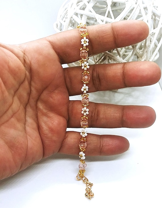 Dainty Beaded Flower Aesthetic Floral Poppy