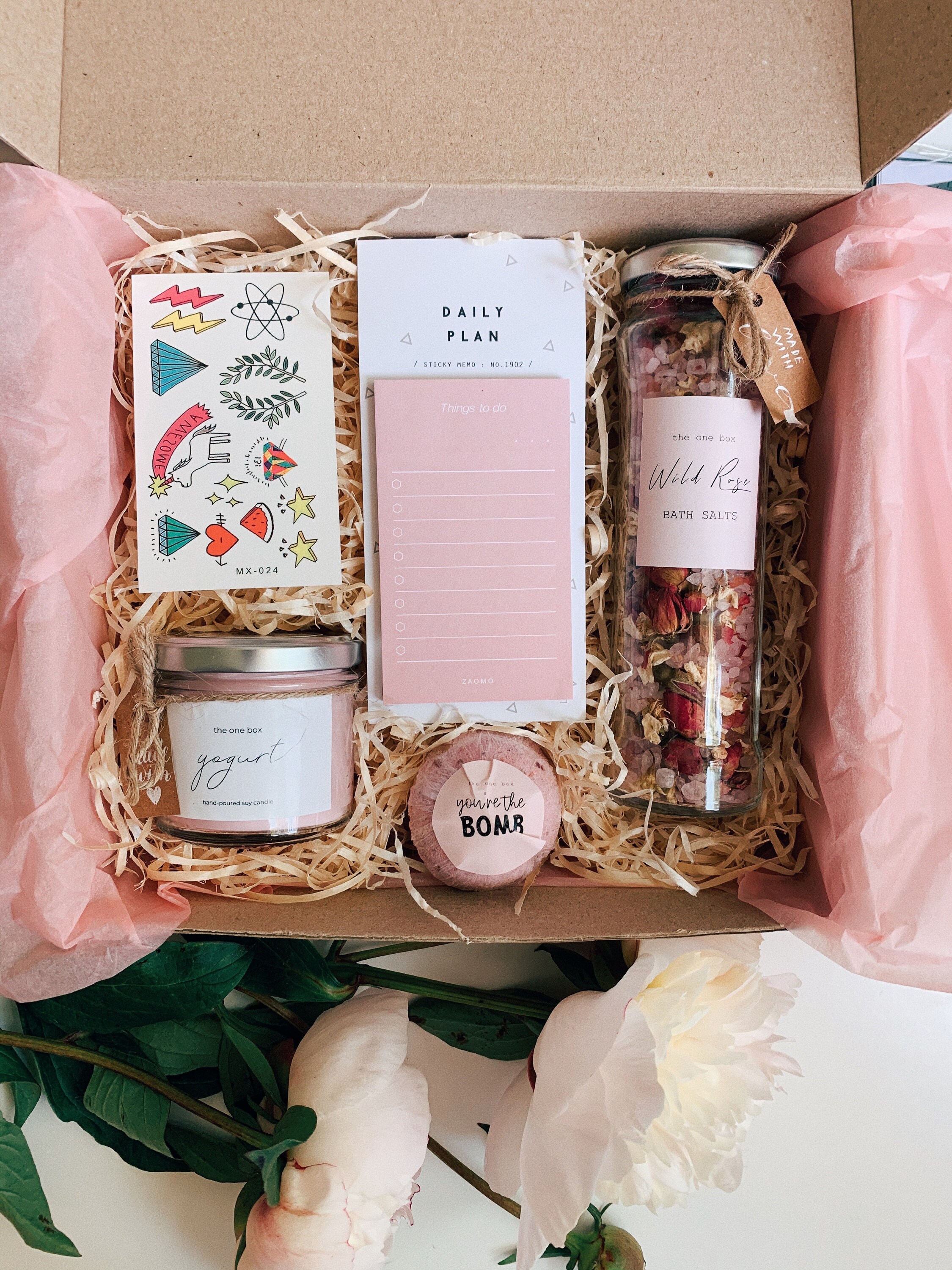 Gift box birthday present soy candle bath salts bath Etsy