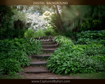 Garden stairs Digital Background