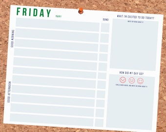 Daily Home School Planner for little kids. Time to get back to school. A simple planner to get home school days done. School now organized.