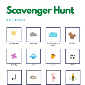 Scavenger hunt for kids - Outside. This printable scavenger hunt  for kids outside keeps kids busy in the park or backyard.