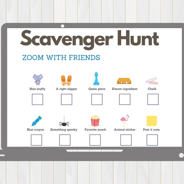 Remote playdates can be FUN with this Zoom scavenger hunt game. Fun kids activity. Remote birthday activity for little kids.
