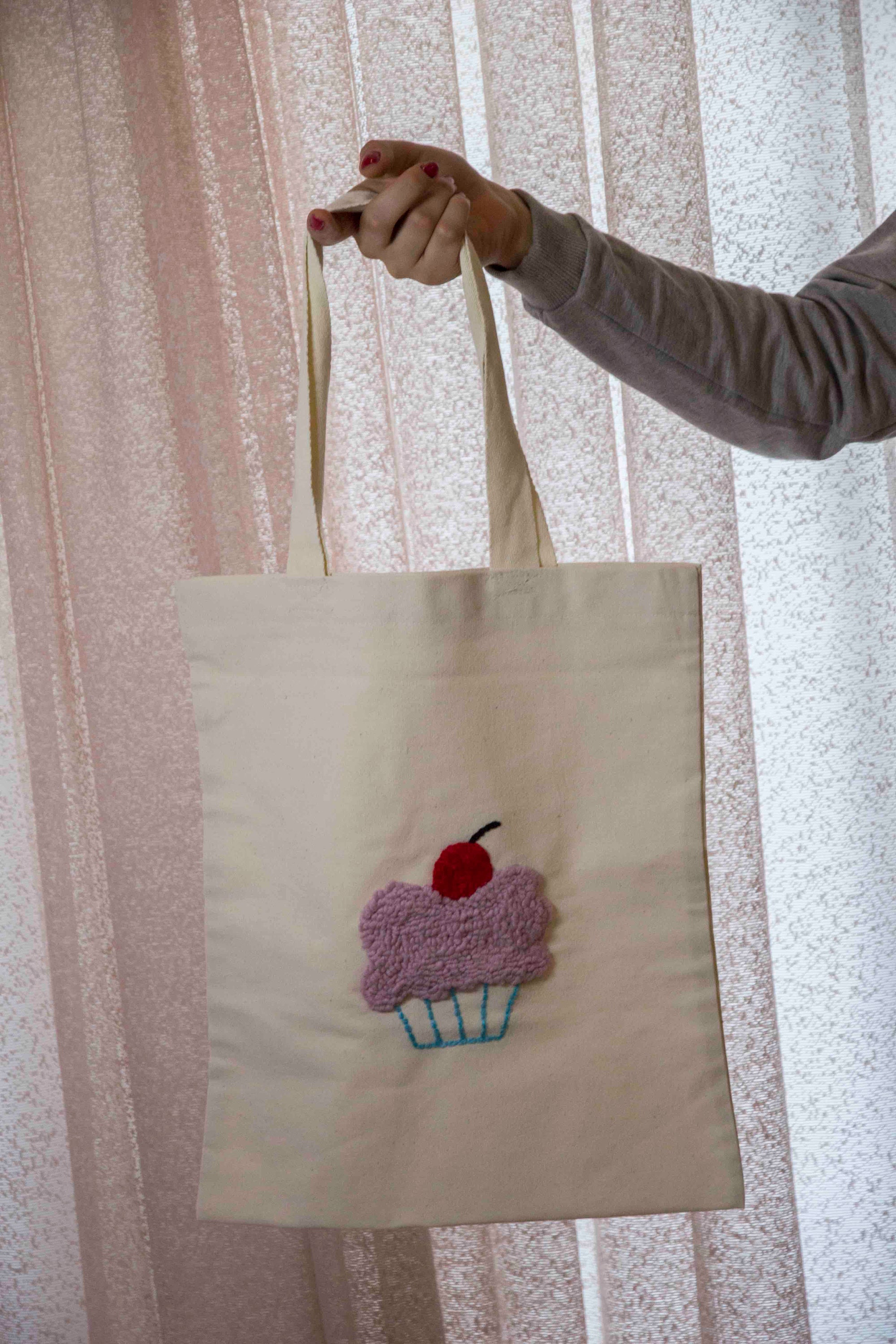 Punch needle Tote BagEco Friendly tote Bag Heart Tote Bag Etsy