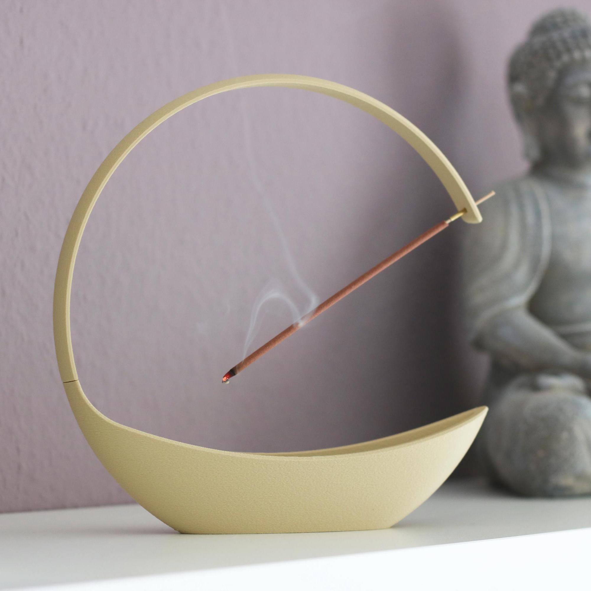 Incense stick holder with drip tray, colorful, modern design for meditation & yoga