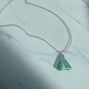 Ocean Marble Necklace in Silver