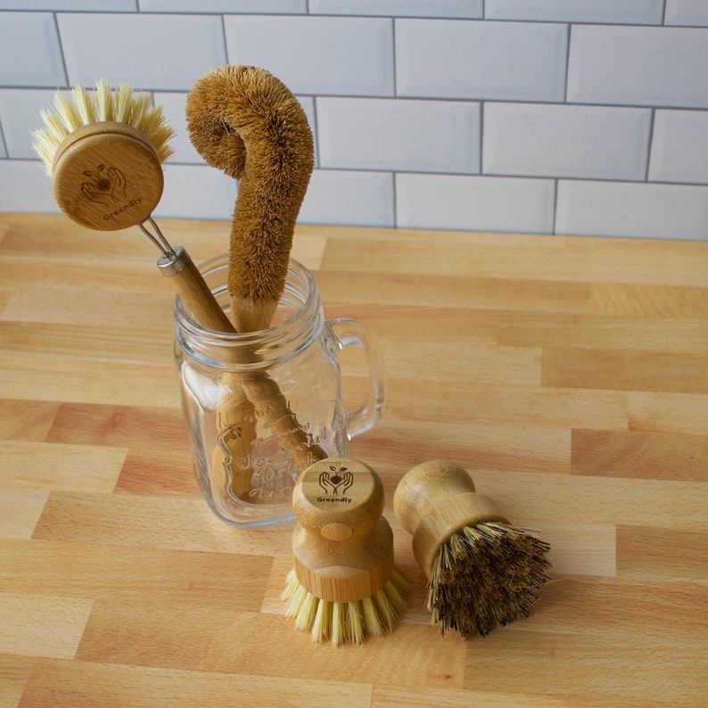Zero Waste Dish Brush Set Zero Waste Kitchen Bamboo Brush image 4