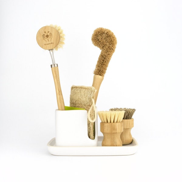 Zero Waste Dish Brush Set | Zero Waste Kitchen | Bamboo Brush | Eco Friendly | Biodegradable Brushes | Sustainable Living | Plastic Free