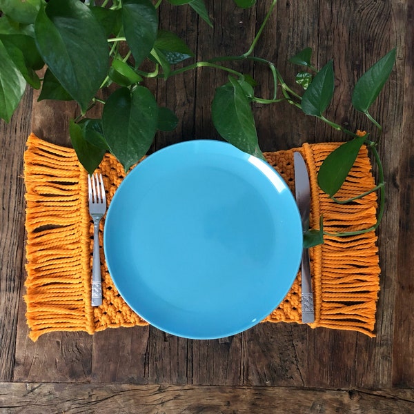 Yellow Square Placemats Etsy