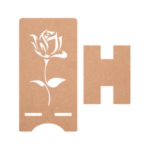 Telefonständer Handyhalter für Schreibtisch Laser Cut Handwerk aus MDF Holz - Rose Design