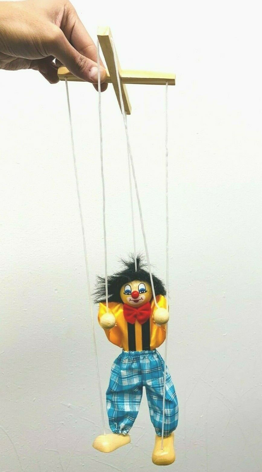 Wooden Retro Pull String Puppet Clowns Joint Etsy UK