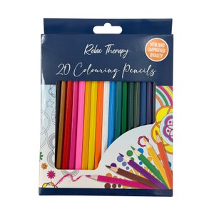 20 Colouring Pencils Professional Premium Artists Quality Colour Relax Therapy Hexagonal Shape Pencils in box
