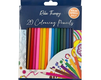 20 Buntstifte Professionelle Premium Künstlerqualität Farbe Relax Therapie Sechseckige Form Bleistifte in Box