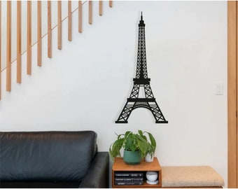 Eiffel Tower Design Wall Decor Black Acrylic Sheet Laser Cut Craft Art