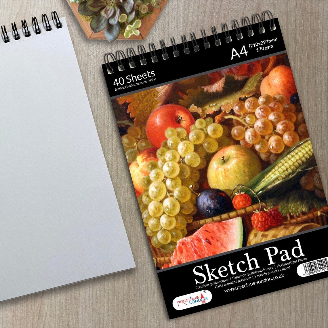 A4 Artists Sketch Pad Premium Quality Spiral Bound Drawing Book 40 ...