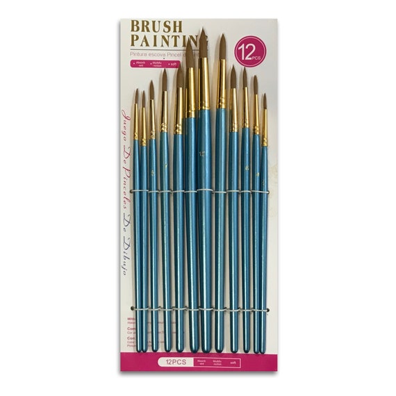Artist Paint Brush Kit Round Pointed Head Art Brush Set of 12 Best