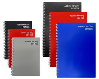 2024-2025 Academic Diary A5, A4 Size Wiro Bound Week To View 18 Months Mid Year