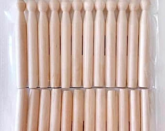 Wooden Dolly Pegs - Traditional Wood Pegs - Vintage - Eco Friendly Traditional Wooden Dolly Clothes Pegs