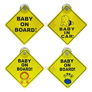 Znak „Baby on Board” do samochodu, znaki ostrzegawcze dotyczące bezpieczeństwa dzieci z przyssawkami