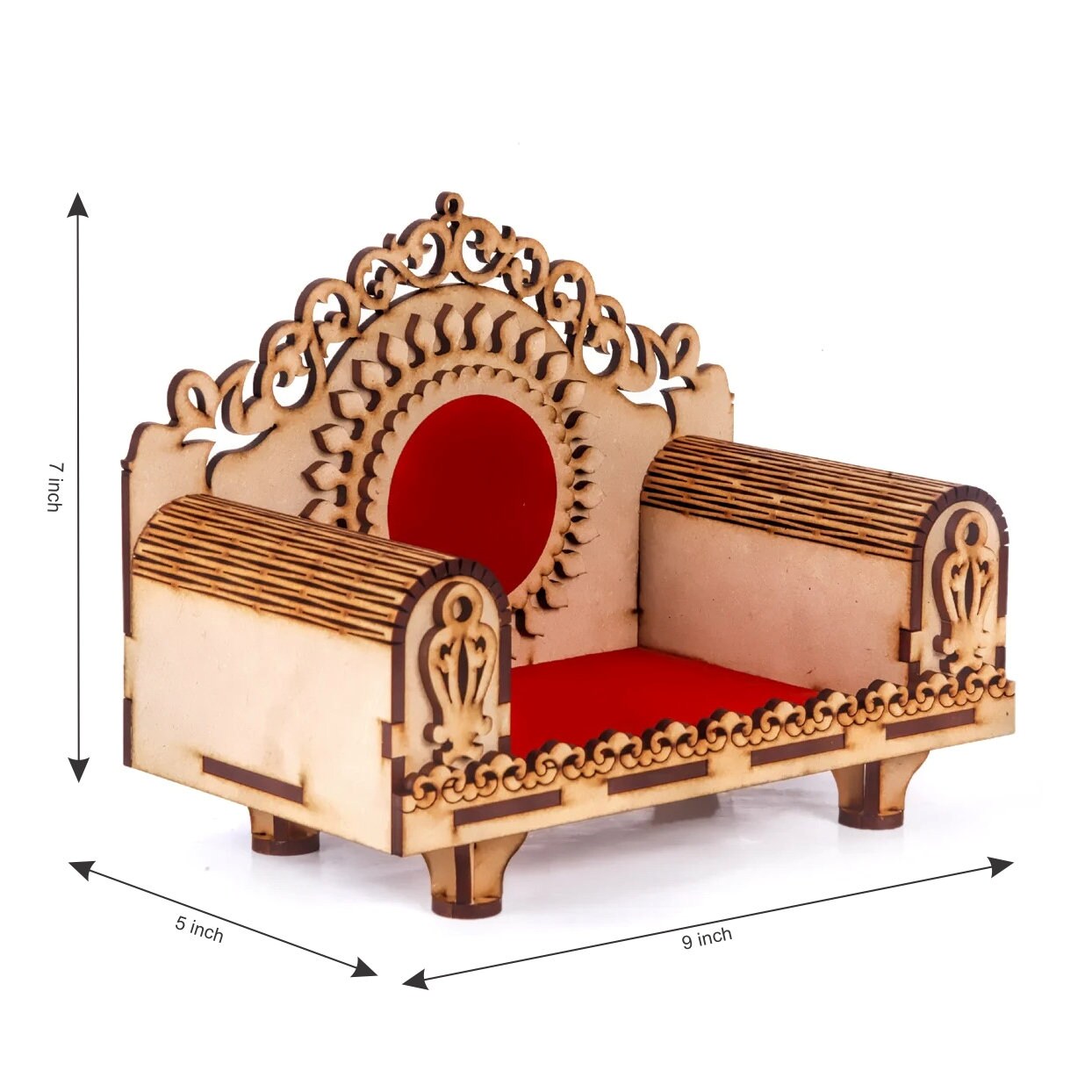 Wooden on sale singhasan chair