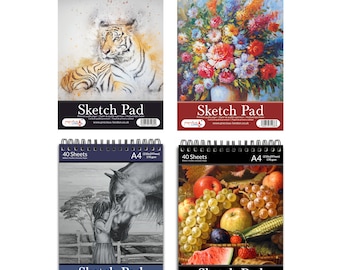 A4 Artists Sketch Pad Premium Quality Spiral Bound Drawing Book  40 Sheets 170 GSM Paper Best For Pencil Sketches, School Art Projects