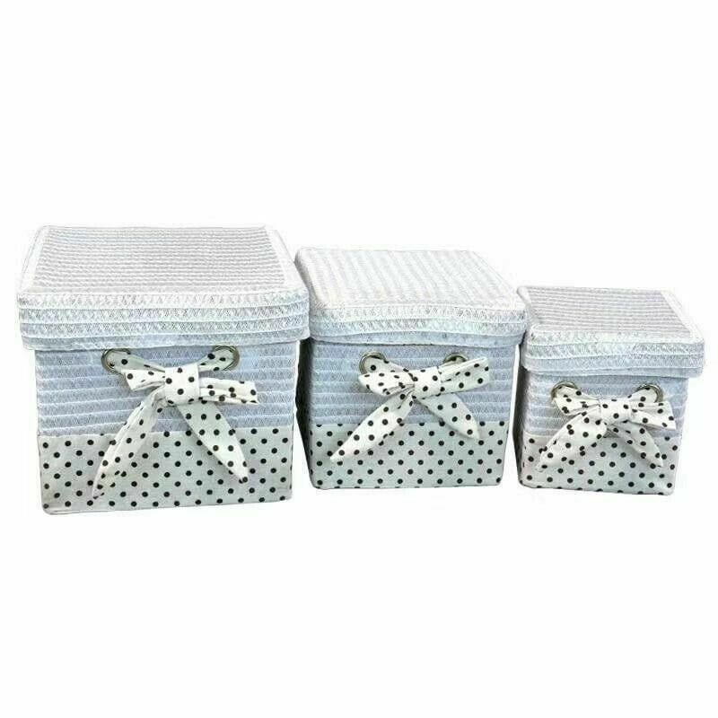 Lot De 3 Paniers De Rangement Tressés En Corde De Papier
