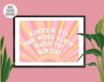 Fleetwood Mac Poster Listen to the Wind Blow Print Physical Print Music Lyric Giclee