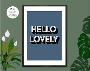 Hello Lovely Print, Hello Print, Hello Hallway Print, Entrance Hall Print, Hello Poster, Hallway Prints