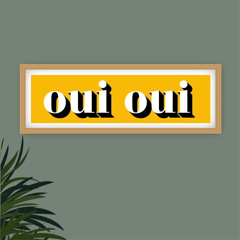 Oui Oui Druck, Gerahmter Oui Druck, Oui Oui Zeichen Druck, Französische Typografie Drucke, Französische Slogans, Badezimmer Drucke, Drucke für das Klo Bild 10