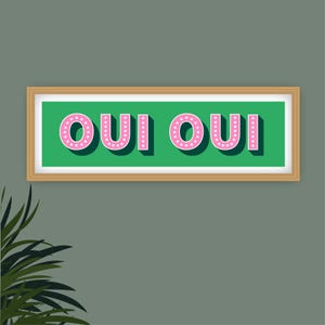 Impresión panorámica Oui Oui, Impresión Oui Oui, Impresión panorámica Oui Oui, Impresión de baño Oui Oui, Signo Oui Oui, Impresiones para el baño Emerald