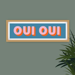 Impresión panorámica Oui Oui, Impresión Oui Oui, Impresión panorámica Oui Oui, Impresión de baño Oui Oui, Signo Oui Oui, Impresiones para el baño Blue