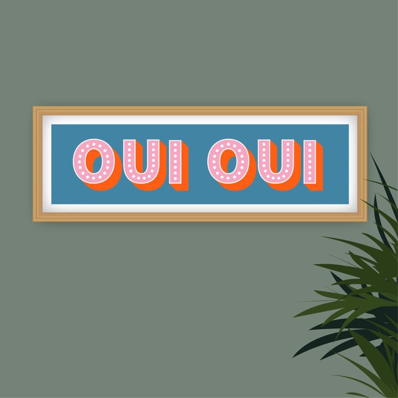 Impresión panorámica Oui Oui, Impresión Oui Oui, Impresión panorámica Oui Oui, Impresión de baño Oui Oui, Signo Oui Oui, Impresiones para el baño Blue
