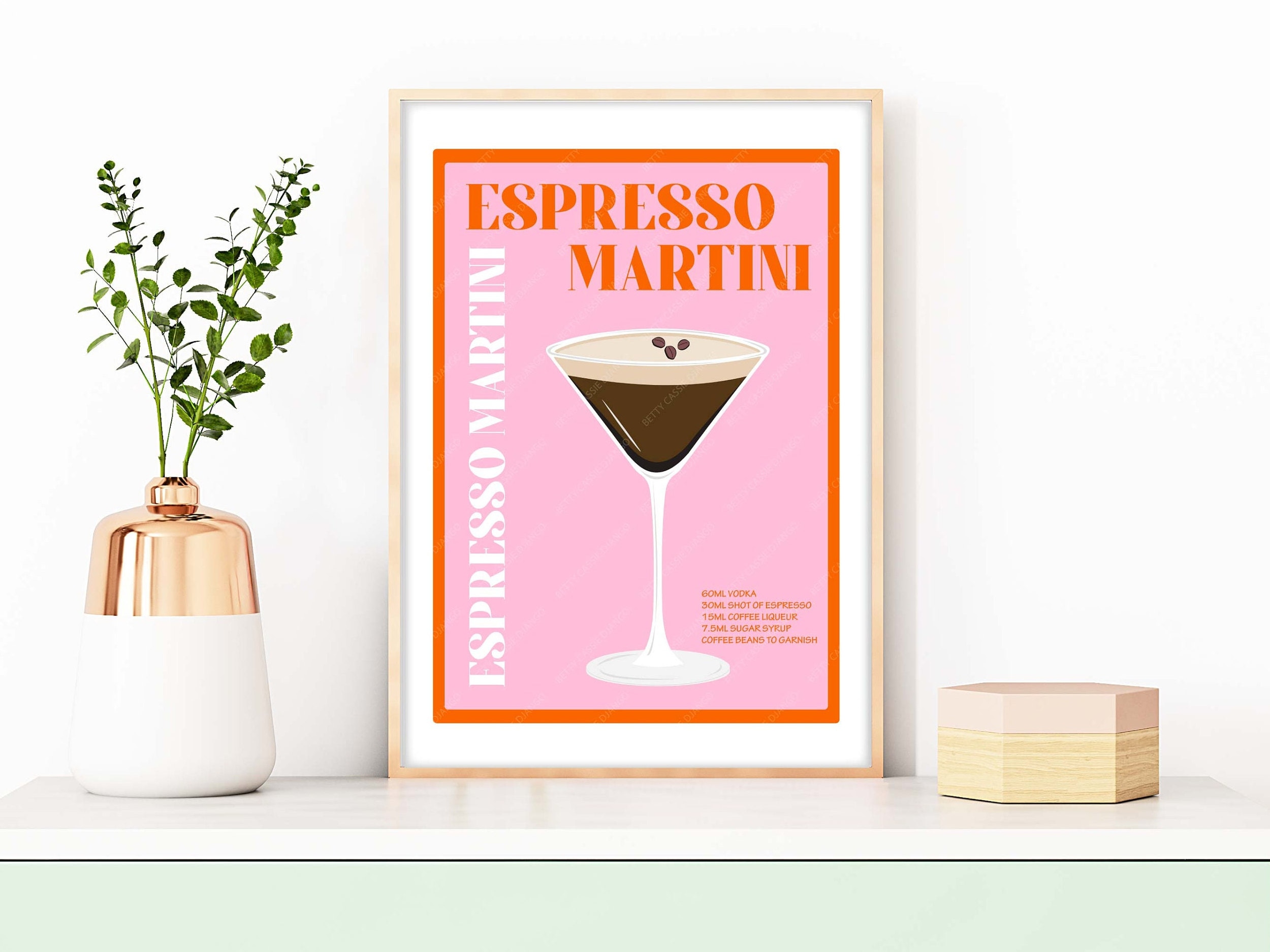 Espresso Martini Cocktail Print, Espresso Martini Poster, Cocktail Prints, Cocktails Wall Art, Wall Decor Cocktails, Bar Prints
