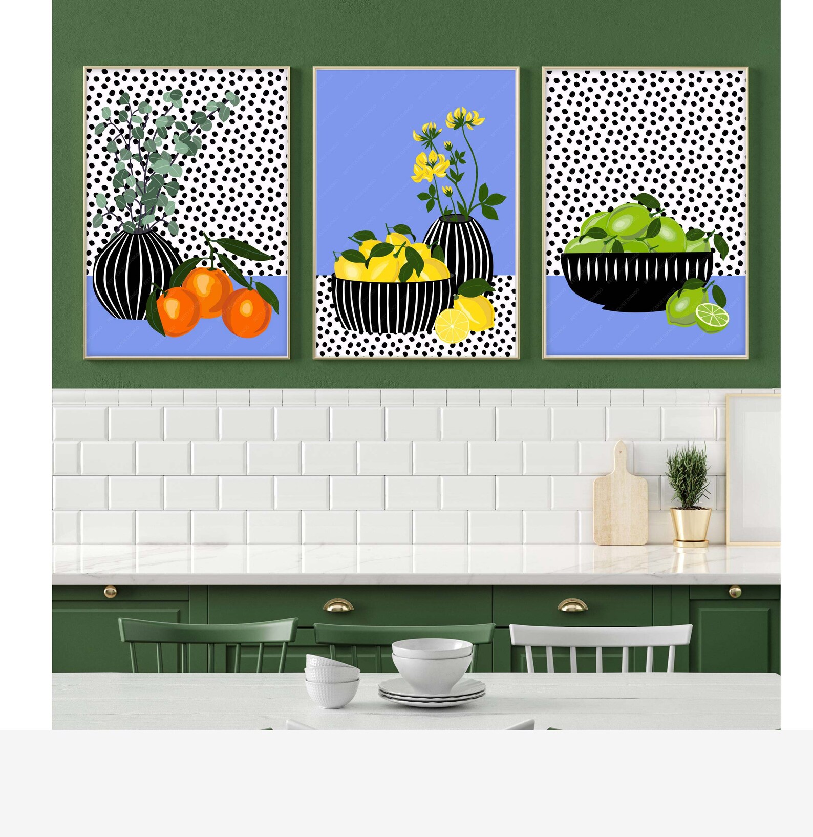 add a touch of nature to your kitchen with citrus... Fruits Print Set, Kitchen Prints Set of 3, Oranges and Lemons Prints ...