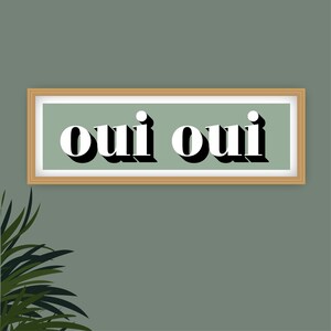 Oui Oui Druck, Gerahmter Oui Druck, Oui Oui Zeichen Druck, Französische Typografie Drucke, Französische Slogans, Badezimmer Drucke, Drucke für das Klo Bild 6
