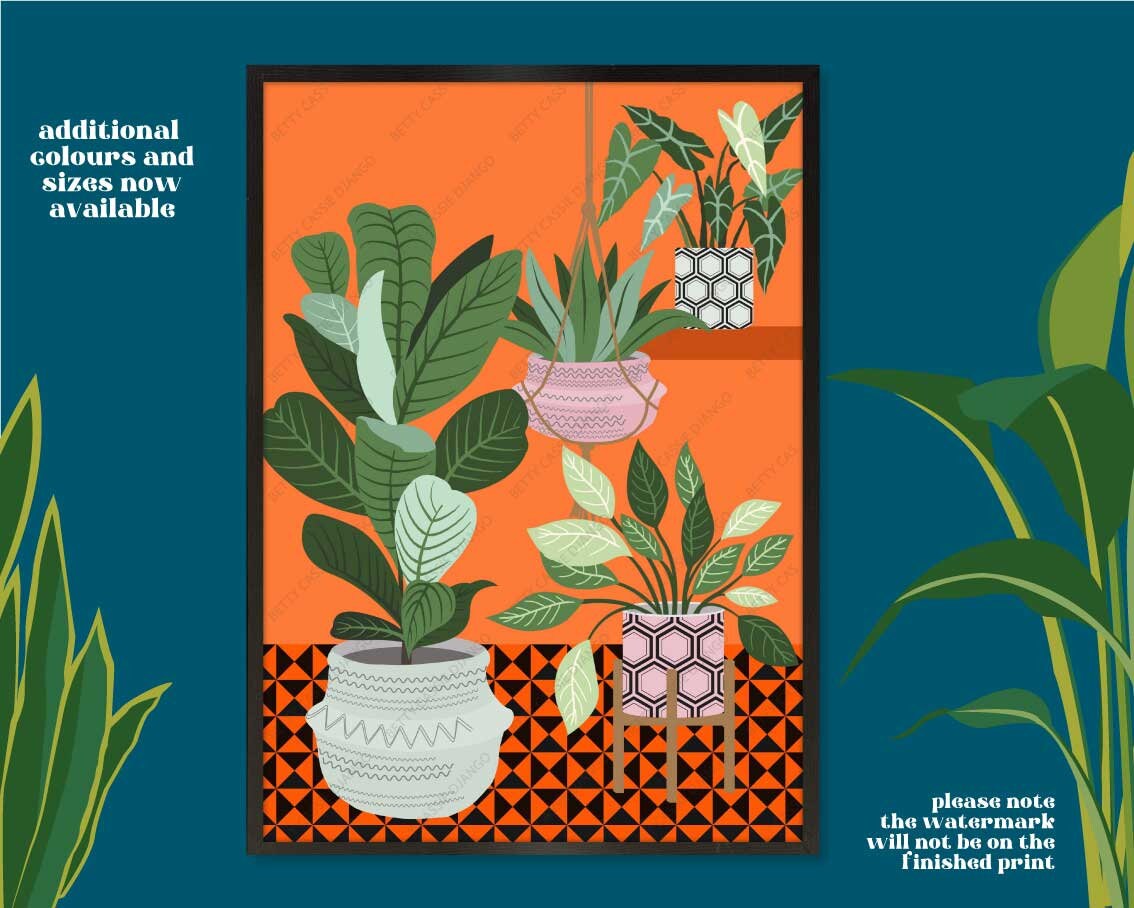 Tropical House Plants Print Tropical House Plants Wall Art Etsy