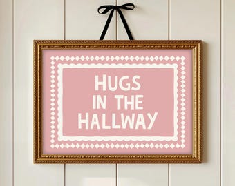 Hugs In The Hallway Print, Prints for Entrance Hall, Prints for Hallway, Hallway Decor, Entrance Hall Prints Horizontal