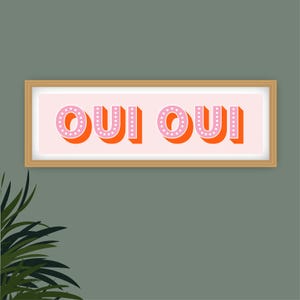 Impresión panorámica Oui Oui, Impresión Oui Oui, Impresión panorámica Oui Oui, Impresión de baño Oui Oui, Signo Oui Oui, Impresiones para el baño Blush