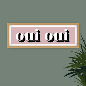 Oui Oui Druck, Gerahmter Oui Druck, Oui Oui Zeichen Druck, Französische Typografie Drucke, Französische Slogans, Badezimmer Drucke, Drucke für das Klo Bild 12
