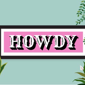 Howdy Print Panoramic Howdy Print Fun Wall Art Western - Etsy UK
