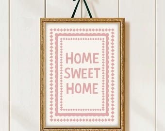 Home Sweet Home Print, Home Sweet Home Poster, Cottage Core Style Decor, Hallway Prints Cottage Core, Home Sweet Home Wall Art Print