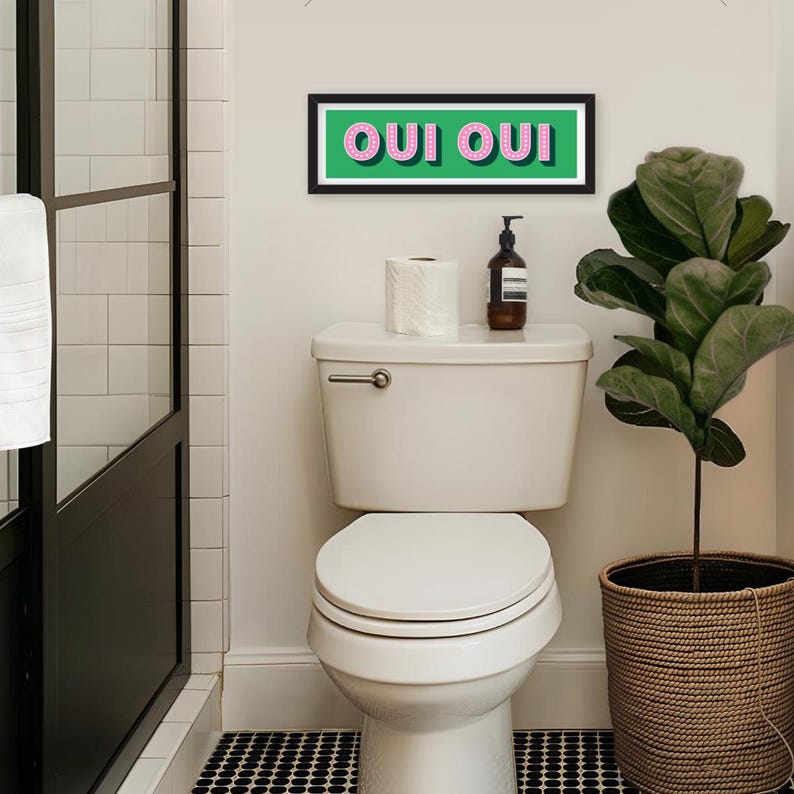 Impresión panorámica Oui Oui, Impresión Oui Oui, Impresión panorámica Oui Oui, Impresión de baño Oui Oui, Signo Oui Oui, Impresiones para el baño imagen 13