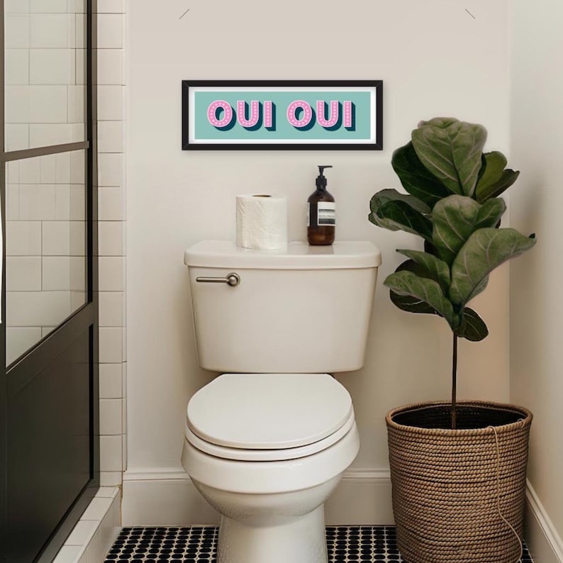Impresión panorámica Oui Oui, Impresión Oui Oui, Impresión panorámica Oui Oui, Impresión de baño Oui Oui, Signo Oui Oui, Impresiones para el baño imagen 15