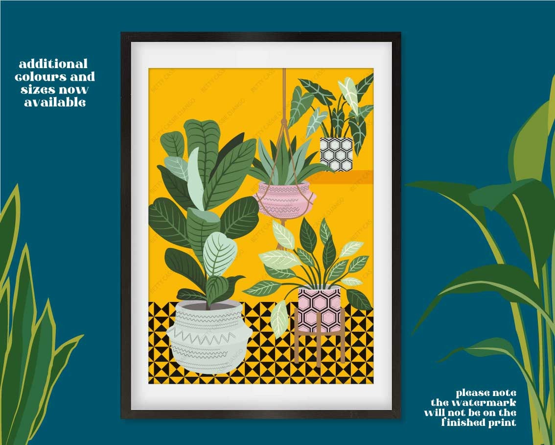 Tropical House Plants Print Tropical House Plants Wall Art Etsy