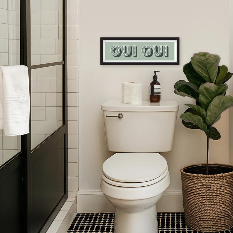 Impresión panorámica Oui Oui, Impresión Oui Oui, Impresión panorámica Oui Oui, Impresión de baño Oui Oui, Signo Oui Oui, Impresiones para el baño imagen 7