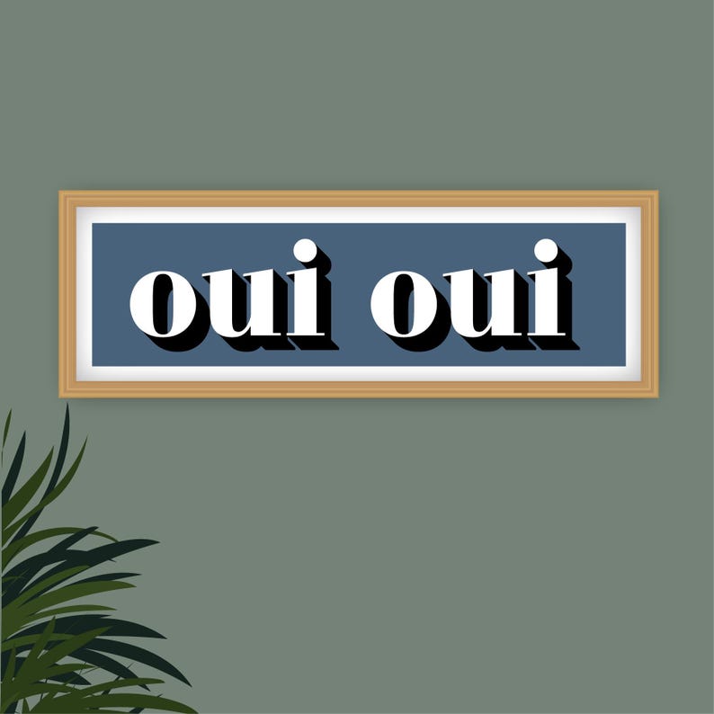 Oui Oui Druck, Gerahmter Oui Druck, Oui Oui Zeichen Druck, Französische Typografie Drucke, Französische Slogans, Badezimmer Drucke, Drucke für das Klo Bild 16