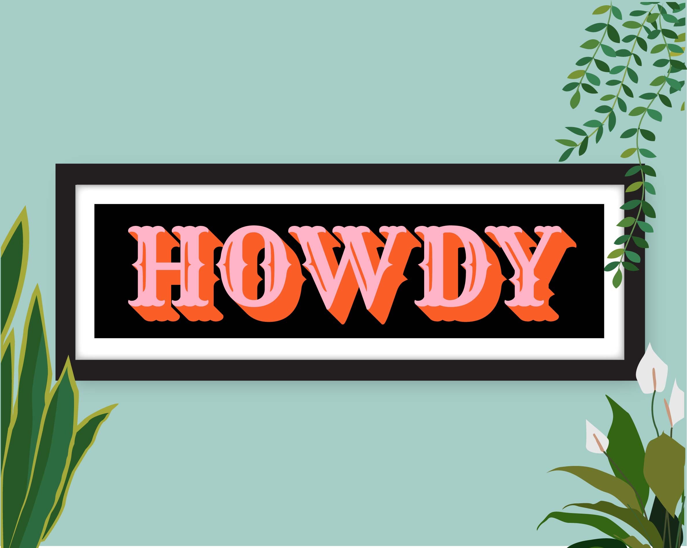 Howdy Print Panoramic Howdy Print Fun Wall Art Western - Etsy UK