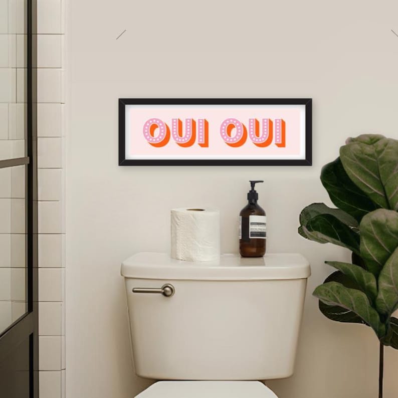 Impresión panorámica Oui Oui, Impresión Oui Oui, Impresión panorámica Oui Oui, Impresión de baño Oui Oui, Signo Oui Oui, Impresiones para el baño imagen 5