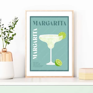 Margarita Cocktail Print, Margarita Print, Margarita Poster, Wall Art Margarita, Cocktail Prints, Cocktails Wall Art, Wall Decor Cocktails