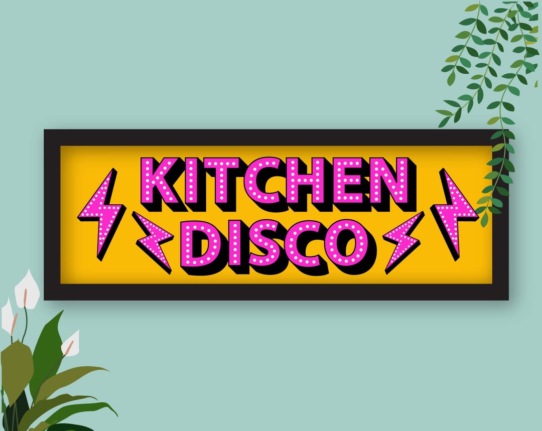 Kitchen Disco Framed Print, Kitchen Disco Print, Kitchen Disco Wall