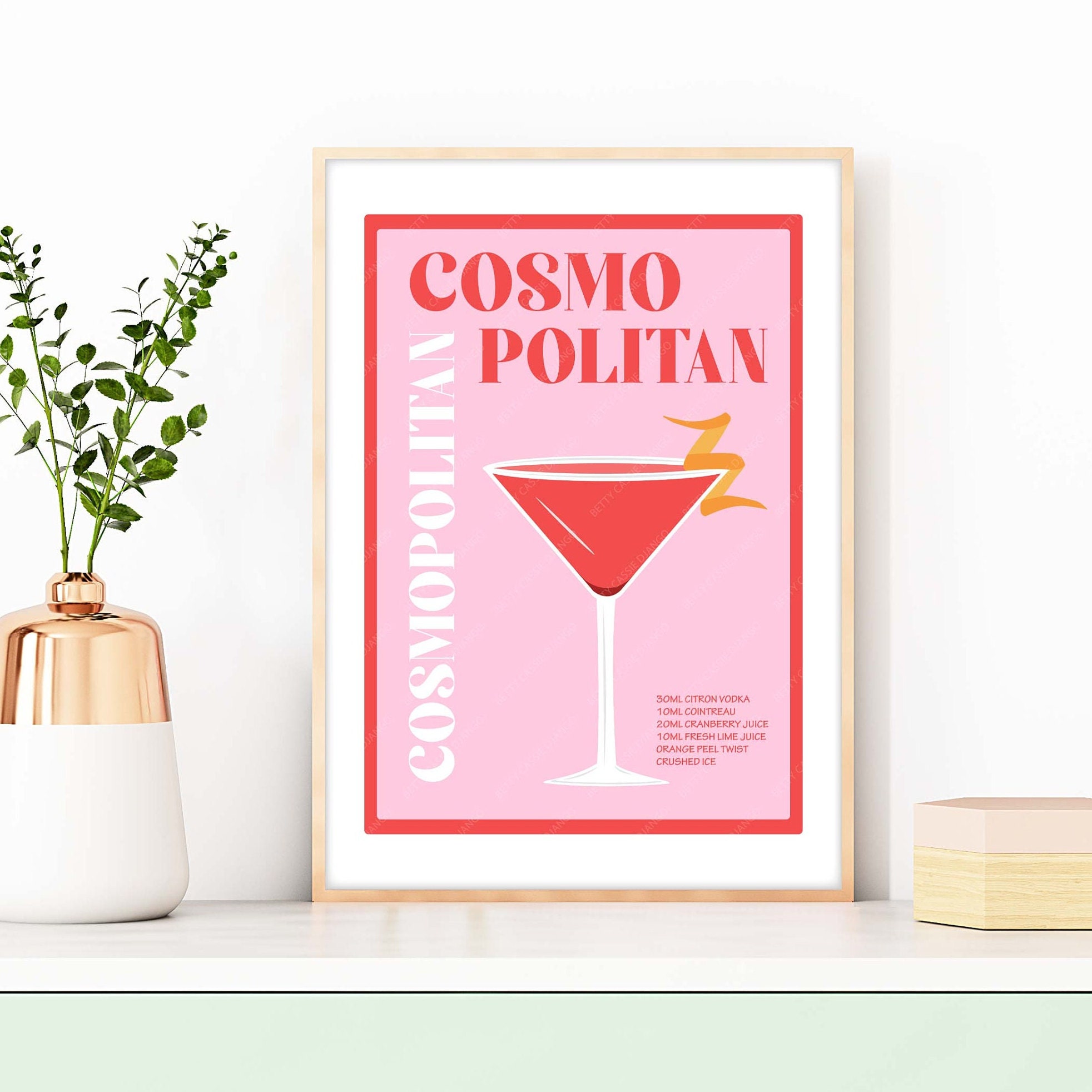 Cosmopolitan Cocktail Print, Cosmopolitan Print, Cosmoplitan